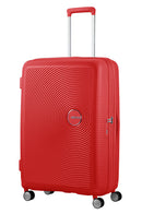 American Tourister Soundbox 4-wheel 77cm large Spinner Expandable suitcase Coral Red