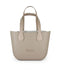 Fenn Petite – Stone – Pattern Inner – Silver Zip – Light Stone Flat Handle