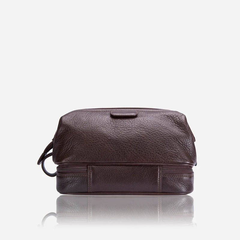 Brando Kudu Genuine Leather Wash Bag , Brown