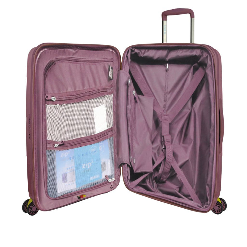 BG Berlin Zip2 3-Piece Set (55,69,81CM) Pink With Free Large Luggage Glove