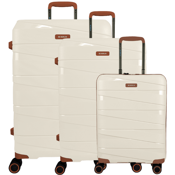BG Berlin TED Collection Beige with Brown Trim 3 Piece