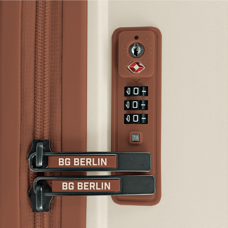 BG Berlin TED Collection Small Beige with Brown Trim
