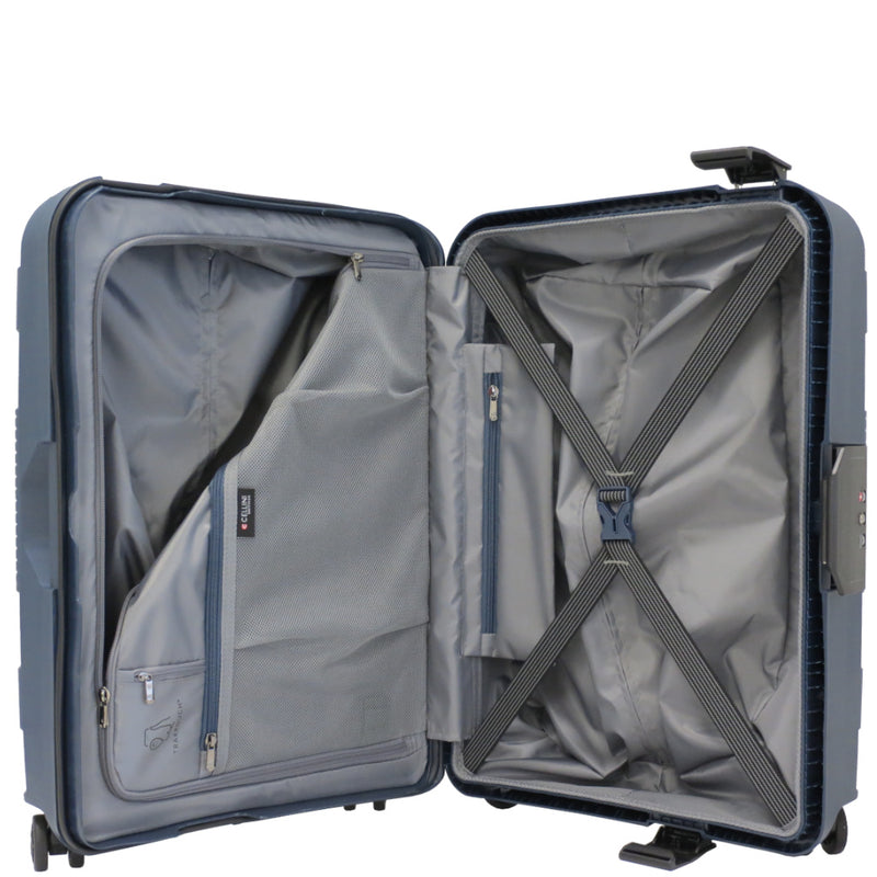 Cellini Safetech Medium 65cm 4 Wheel Trolley Case Navy