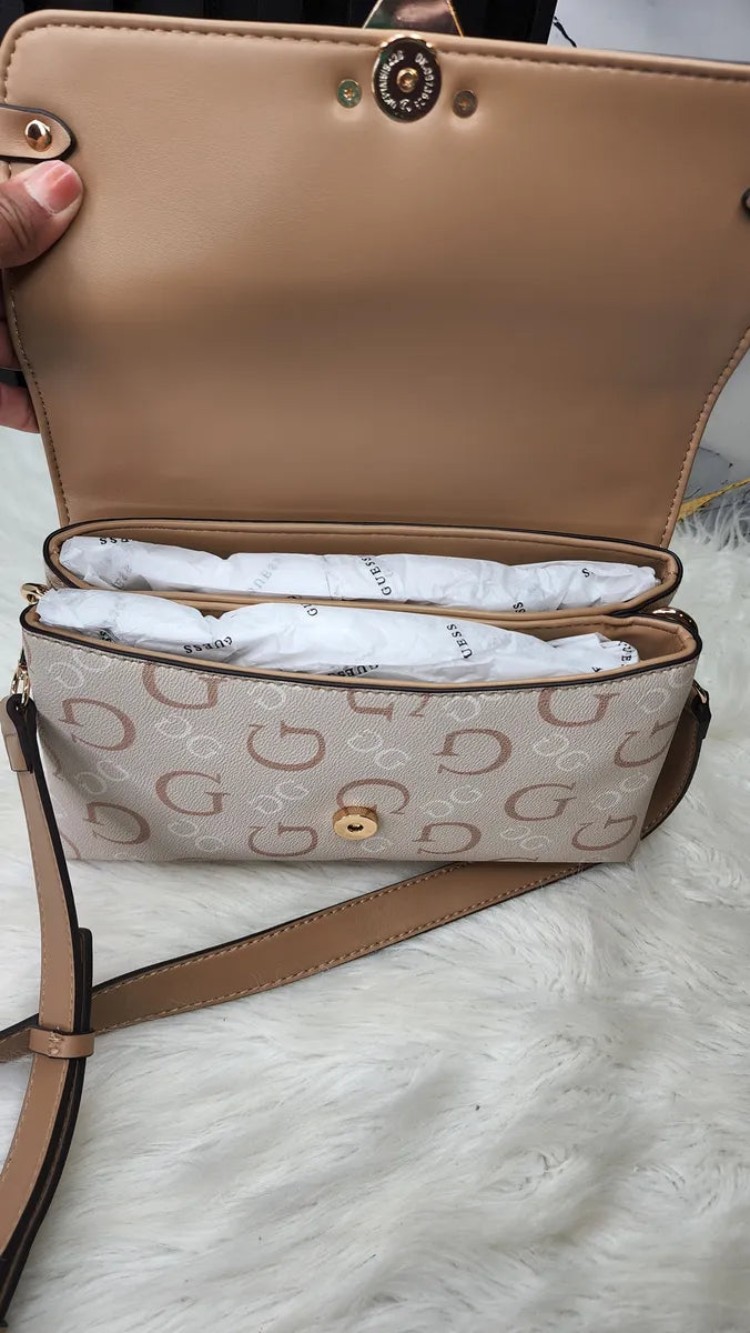 Guess Bag, with Beige Tag, Gold Print