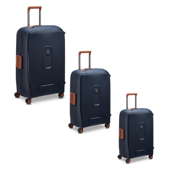 Delsey Moncey 3 Piece Luggage Set Navy