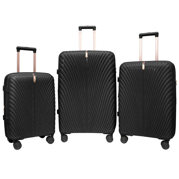 Evolution New Kirstenbosch 3 Piece Luggage Set Black