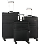 Pierre Cardin Lyon Set of 3 Suitcases -BLACK