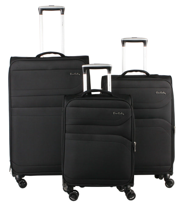 Pierre Cardin Lyon Set of 3 Suitcases -BLACK