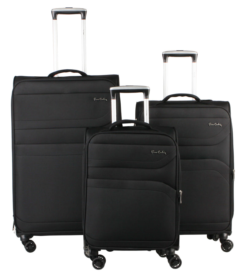 Pierre Cardin Lyon Set of 3 Suitcases -BLACK