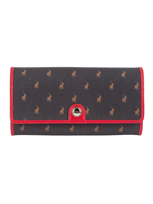 Polo Monticello Clutch Purse Brown/Red