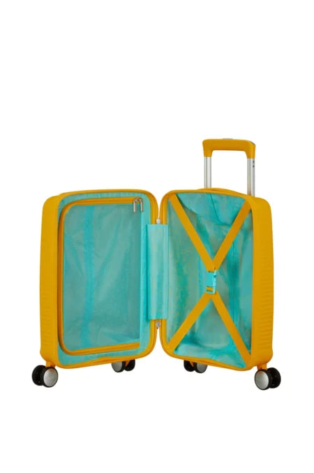 American Tourister Soundbox Mini Spinner 47cm Golden Yellow