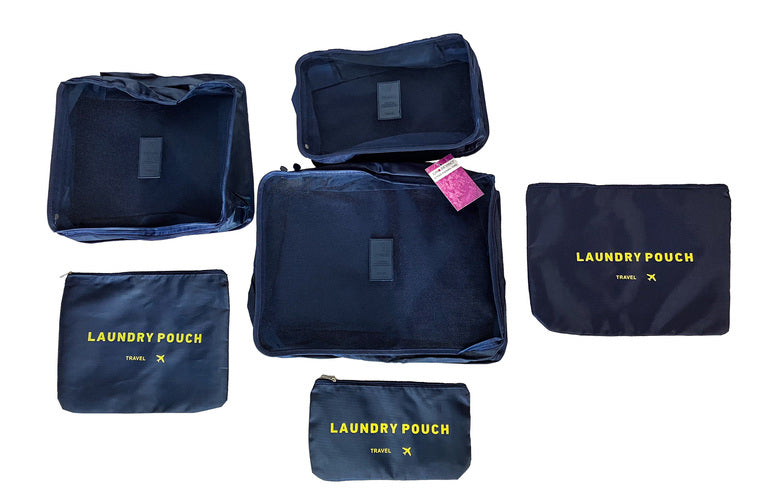 Gino de vinci Packing Cubes 6pcs set - Navy Blue