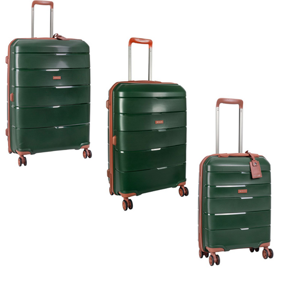 Cellini Spinn 3 Piece Luggage Set Green