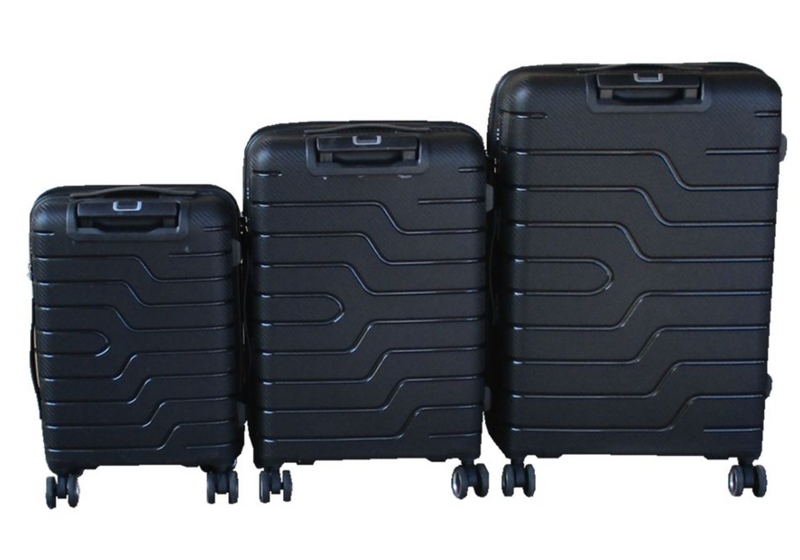 Unbreakable Travel Luggage 3 Piece Suitcases Spinner - Black