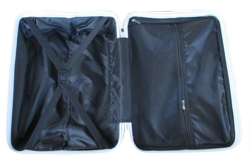 Unbreakable Travel Luggage 3 Piece Suitcases Spinner - White
