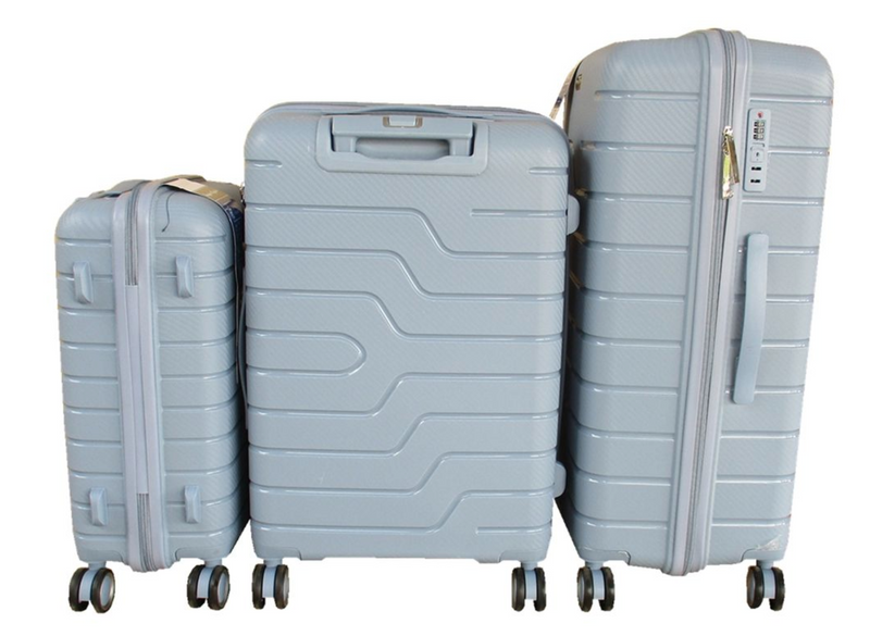 Unbreakable Travel Luggage 3 Piece Suitcases Spinner - Grey