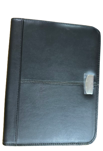A5 Leatherette Zip Around Folder With Badge