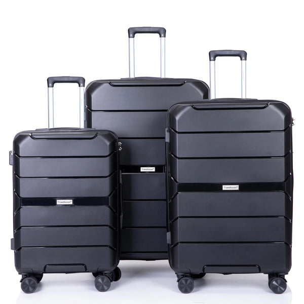 Tosca Globus 3 Piece Travel Luggage Trolley Set – Black