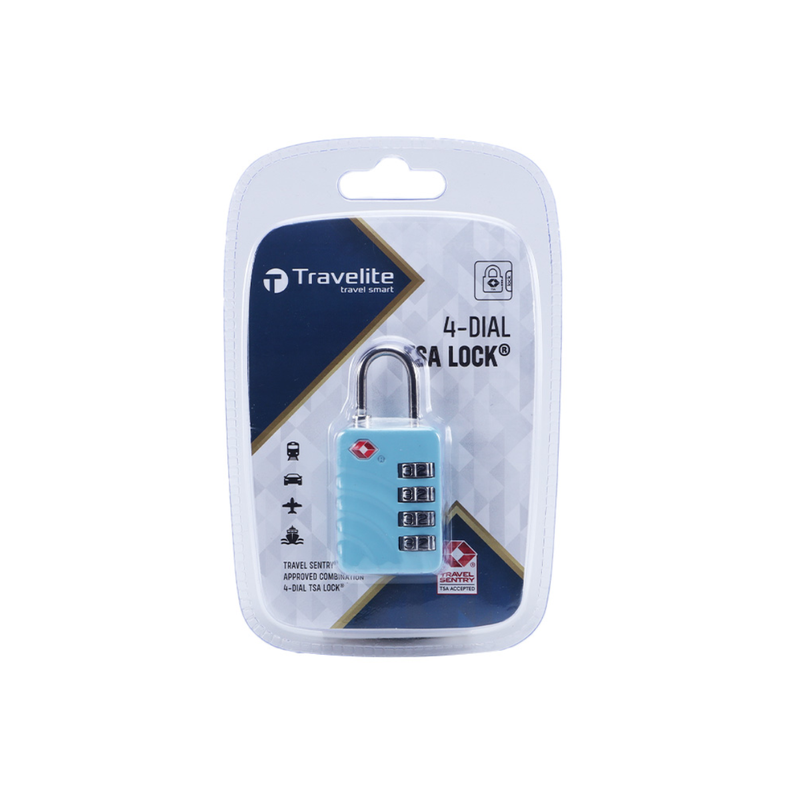 Travelite  4 Dial Combination TSA Lock Light Blue