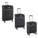 Cellini NEW Allure Soft 3 Piece Luggage Set – Black