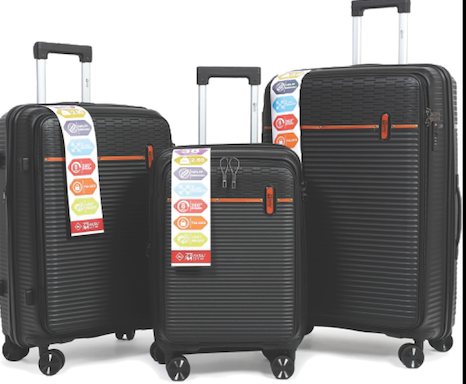 Travel Mate Polyprop Zipper 3 piece Luugage Black