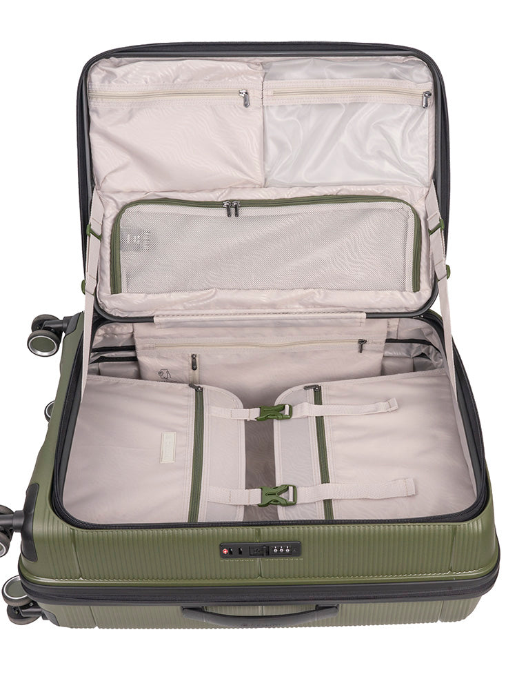 Cellini Ipak Medium 4 Wheel Trolley Case Army Green