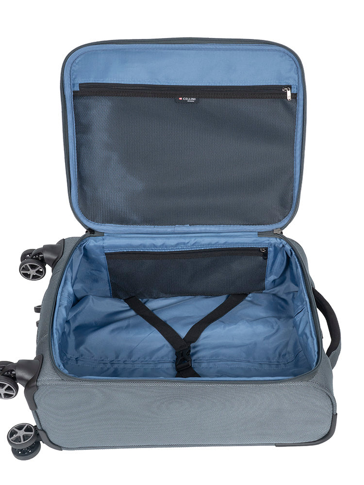 Cellini Megapak Carry On 4-Wheel Trolley Case Blue