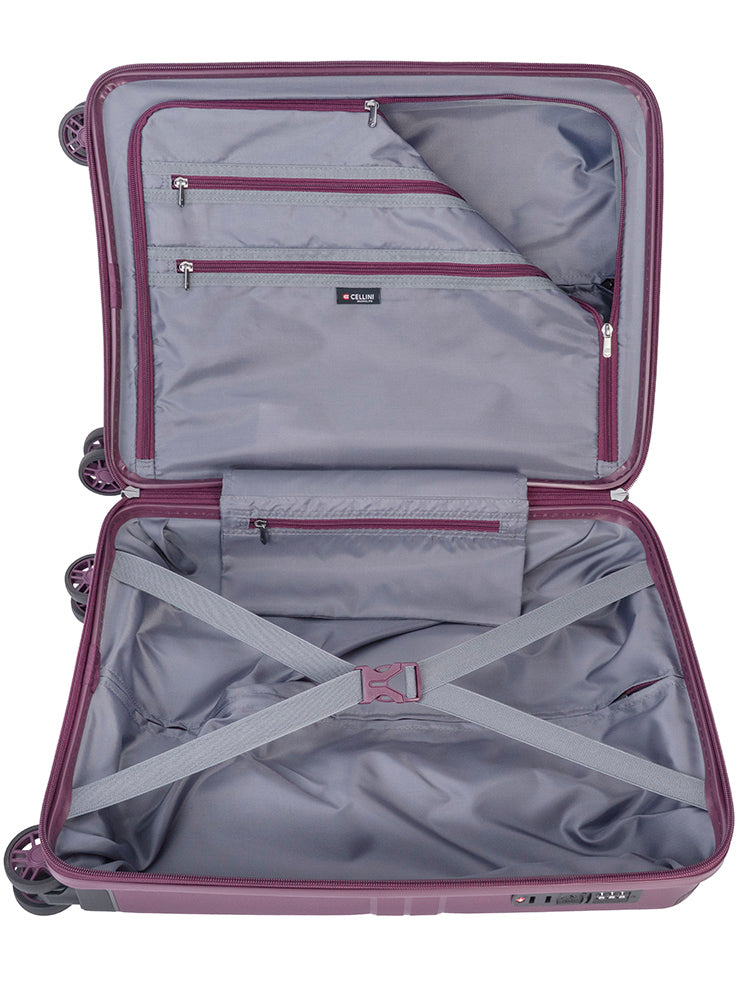 Cellini Guardlite 4 Wheel Carry On Trolley Mauve