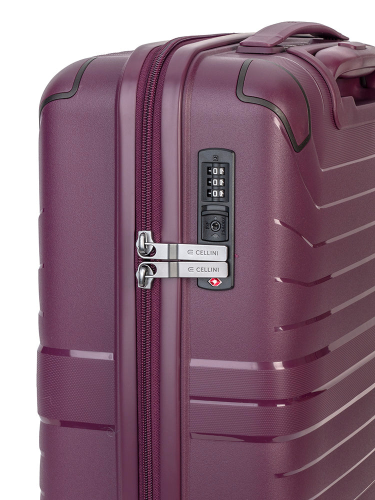 Cellini Guardlite 4 Wheel Carry On Trolley Mauve