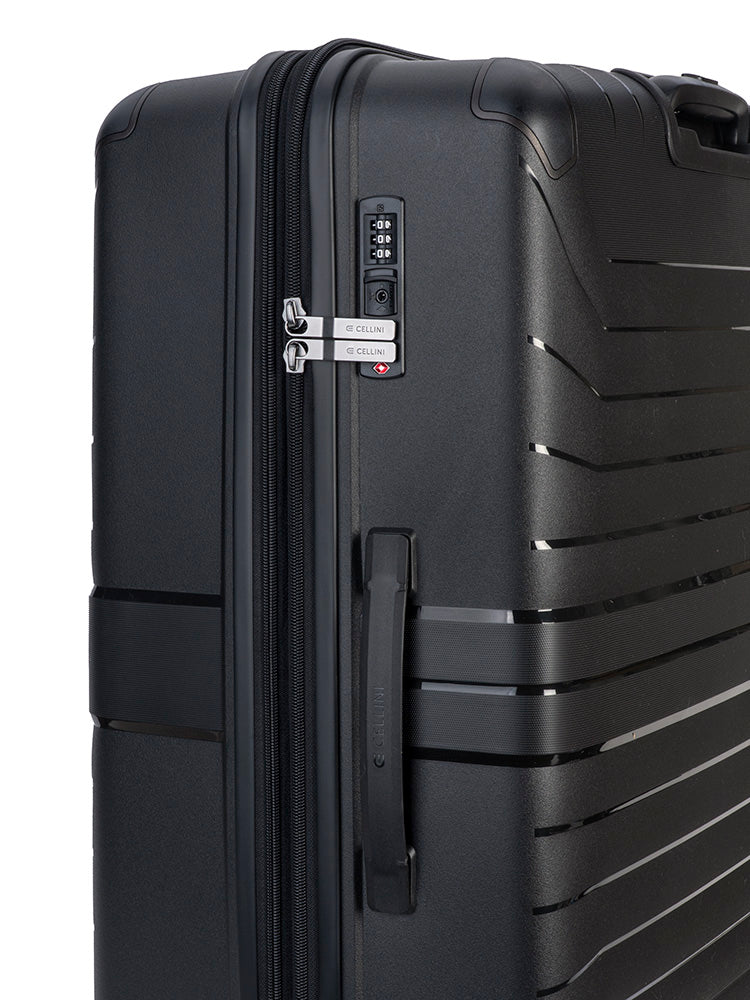 Cellini Guardlite Large 4 Wheel Trolley Case Black