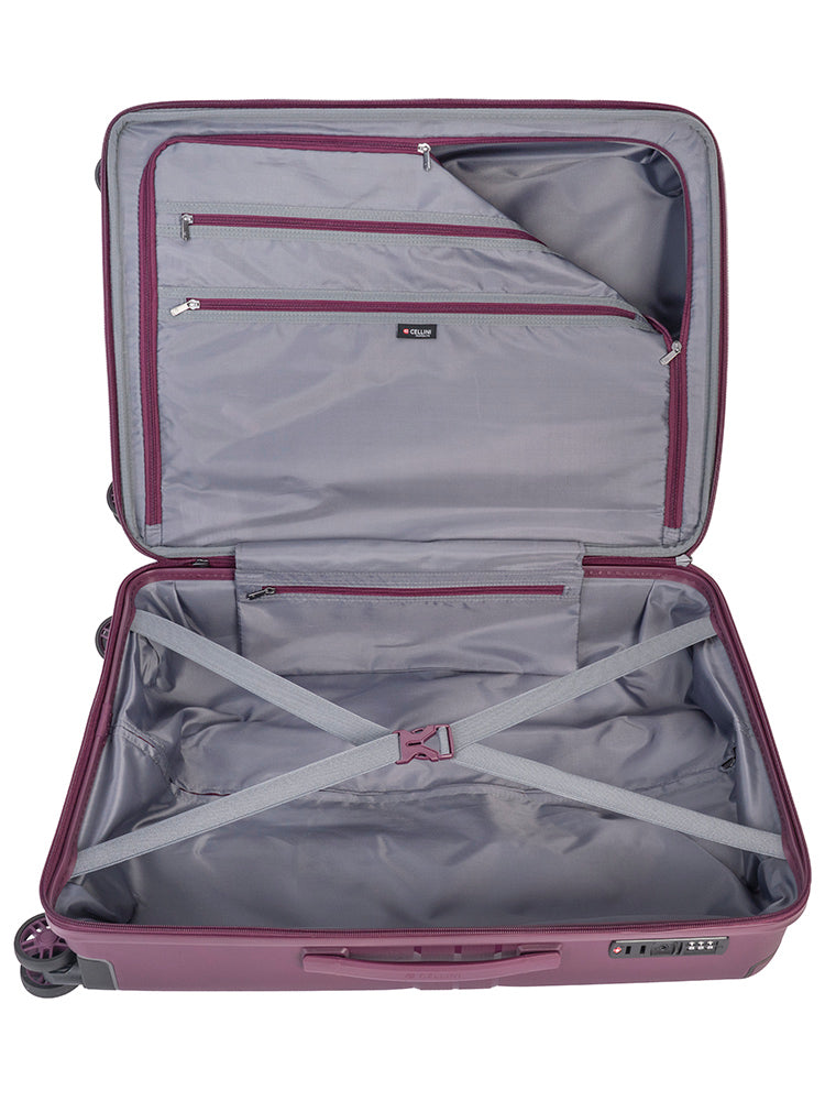 Cellini Guardlite Medium 4 Wheel Trolley Case 	Mauve