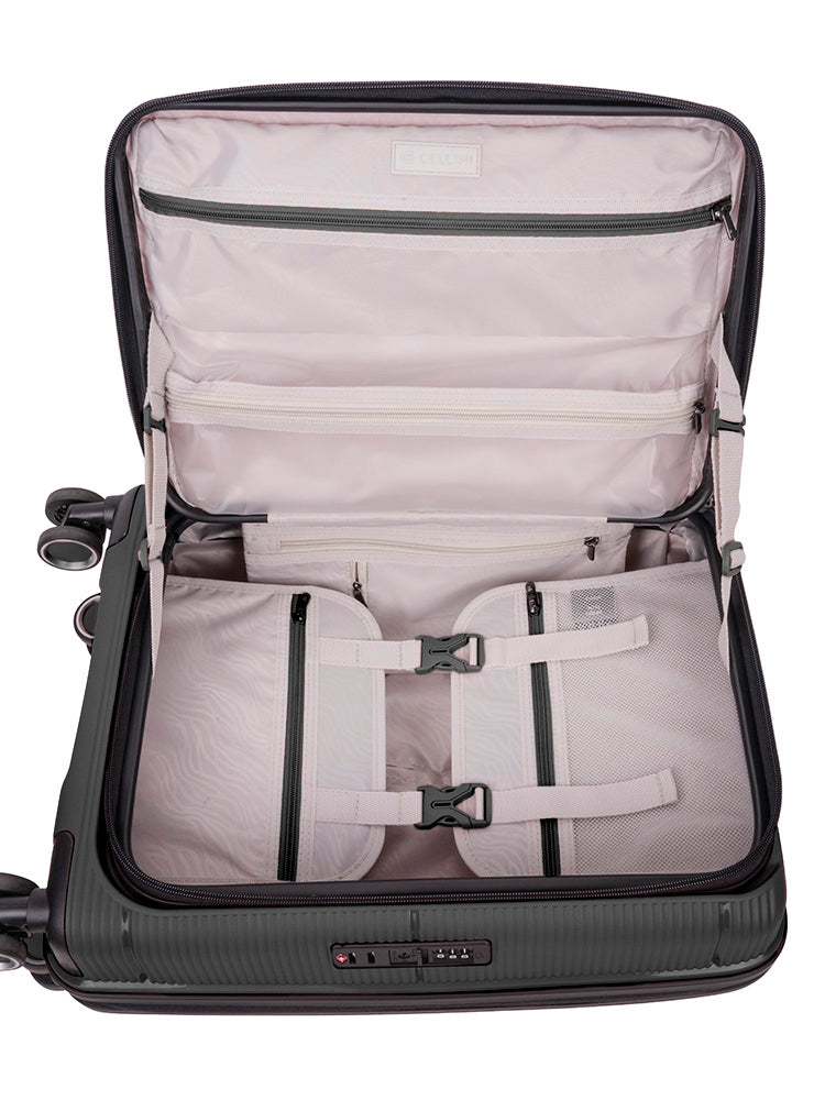 Cellini Ipak 4 Wheel Carry On Trolley Case Black