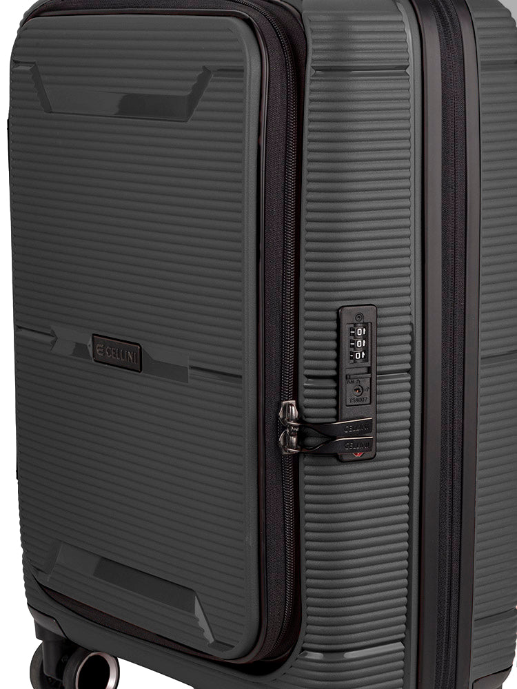 Cellini Ipak 4 Wheel Carry On Trolley Case Black