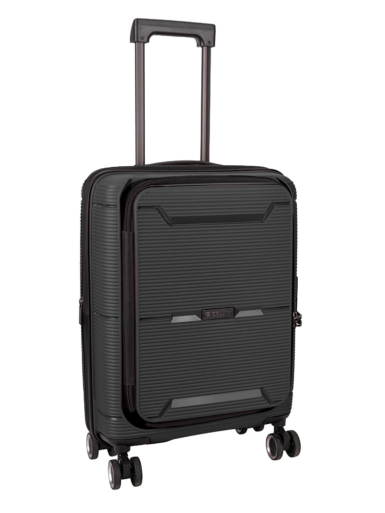 Cellini Ipak 4 Wheel Carry On Trolley Case Black