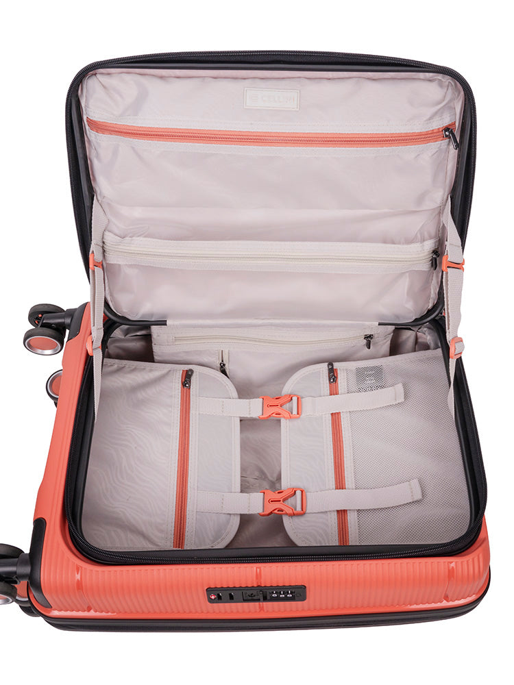 Cellini Ipak 4 Wheel Carry On Trolley Case Coral