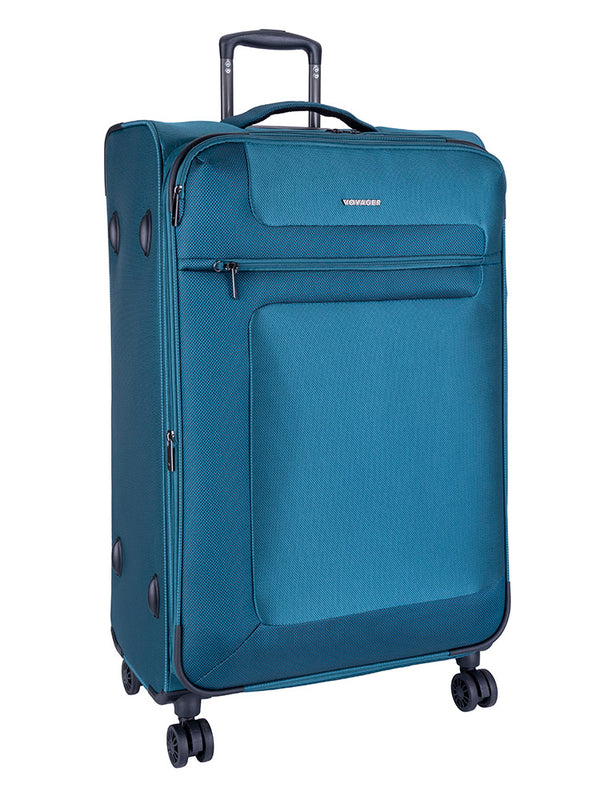 Voyager Istria Large 4 Wheel Trolley Case Teal