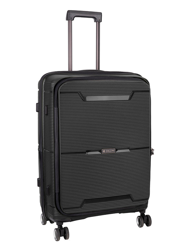 Cellini Ipak Medium 4 Wheel Trolley Case Black