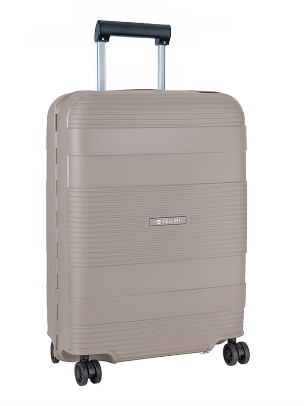 Cellini Safetech 4 Wheel 55cm Carry On Trolley Rock Brown