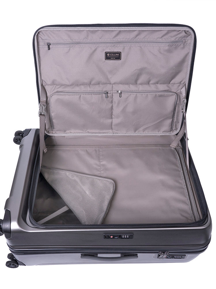 Cellini Tri Pak Large 4 Wheel Trolley Case Champagne Includes 2 Large Packing Cube
