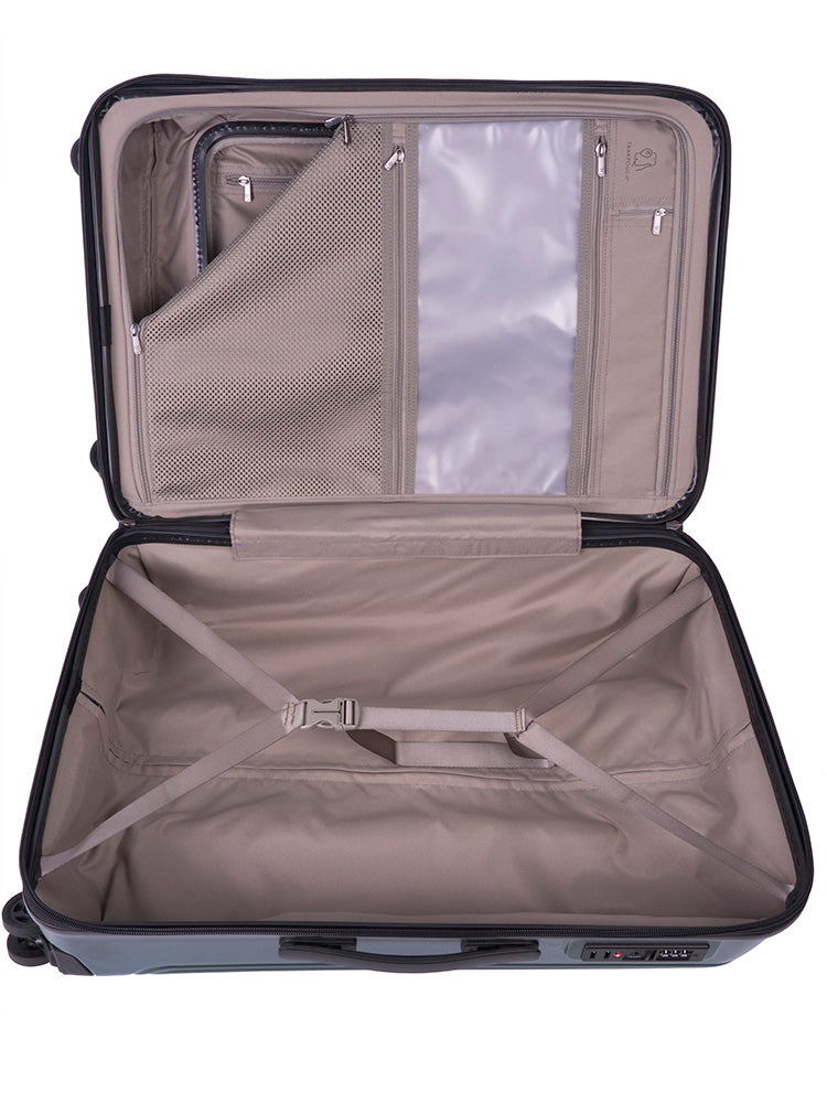 Cellini Tri Pak Medium 4 Wheel Trolley Case Green Includes 1 Lrg & 1 Med Packing Cube