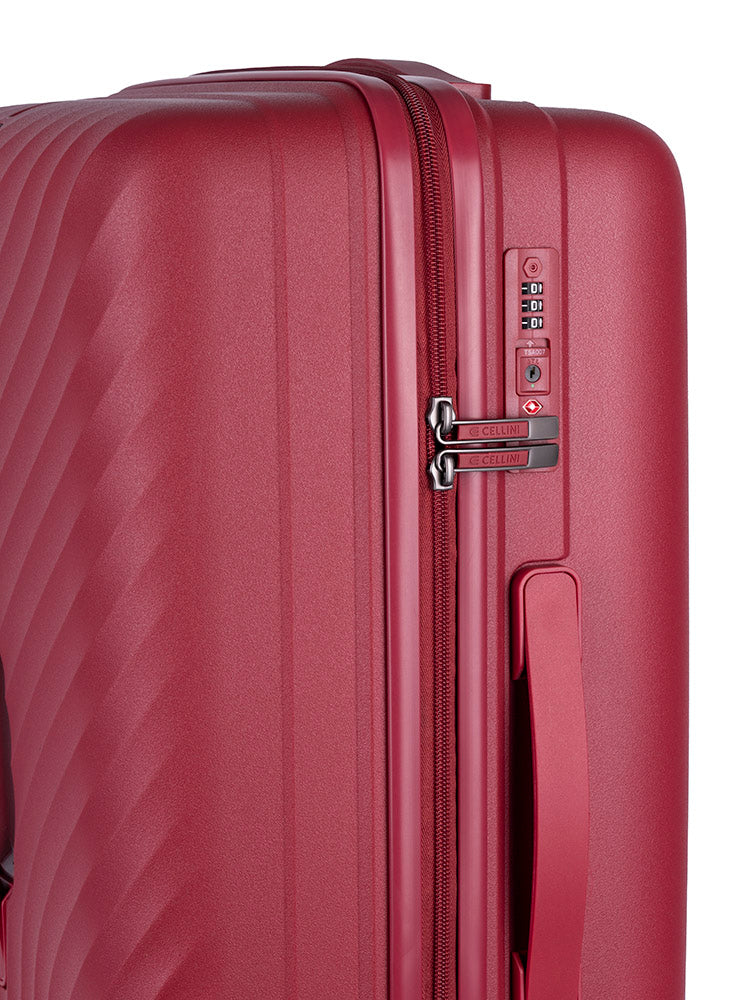 Cellini Xpedition Medium 4 Wheel Trolley Trunk Red