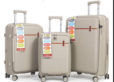 Travel Mate Polyprop Zipper 3 piece Luugage Cream