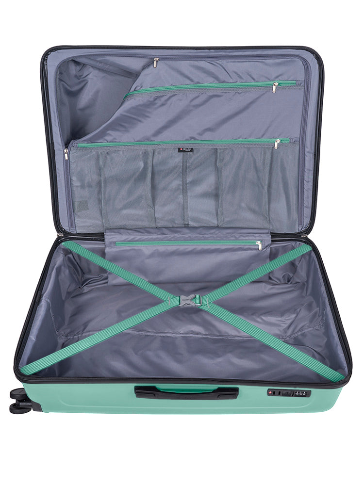 Cellini Flexilite Large 4 Wheel Trolley Case Green