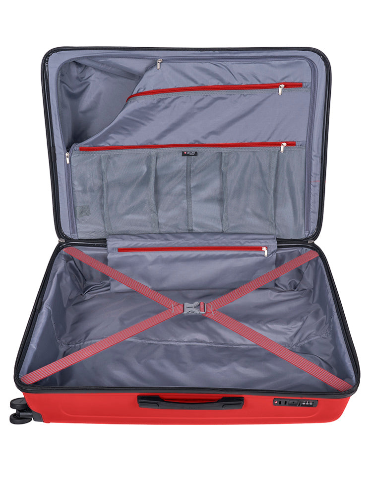 Cellini Flexilite Large 4 Wheel Trolley Case Red