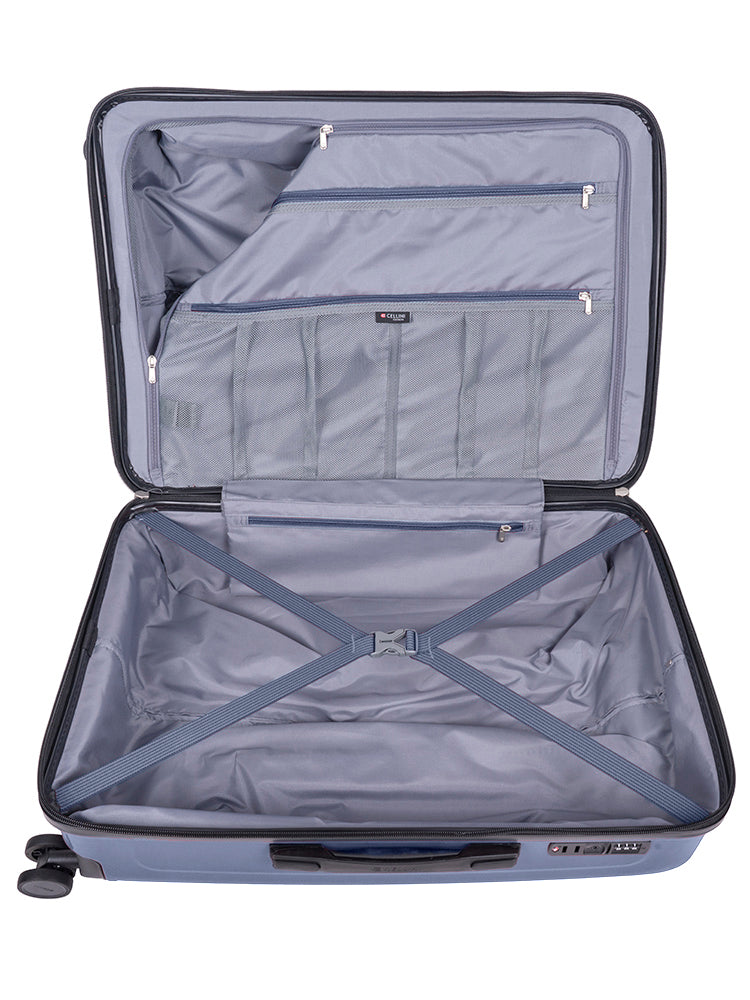 Cellini Flexilite Medium 4 Wheel Trolley Case Blue