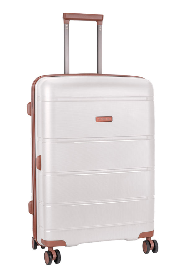 Cellini Monte Carlo Medium 4 Wheel Trolley Case White