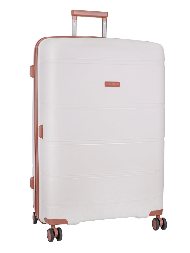 Cellini Monte Carlo Large 4 Wheel Trolley Case White