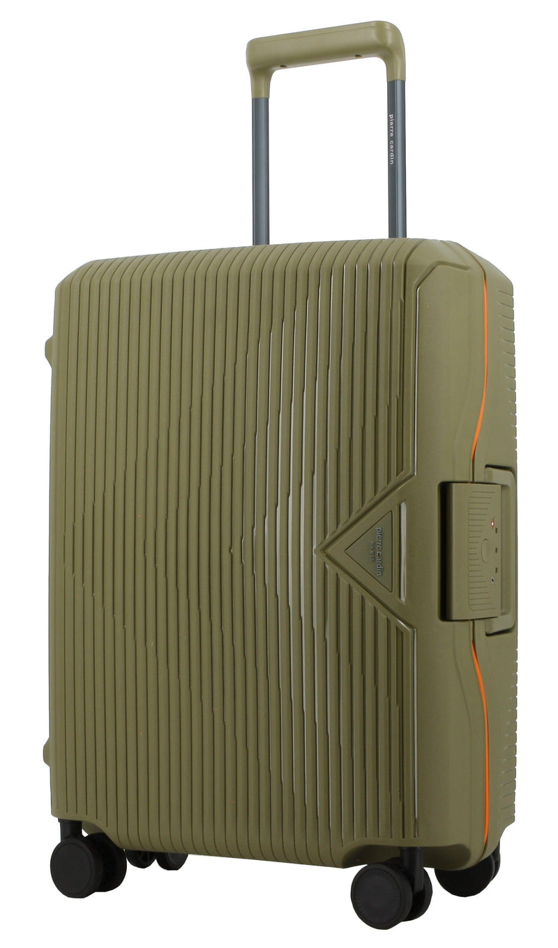 Pierre Cardin Cannes Clip Case Luggage 65cm Medium Green/Orange