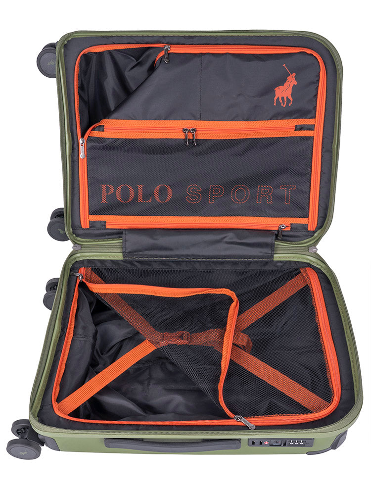 Polo Sport Carry On 4 Wheel Trolley Case Green