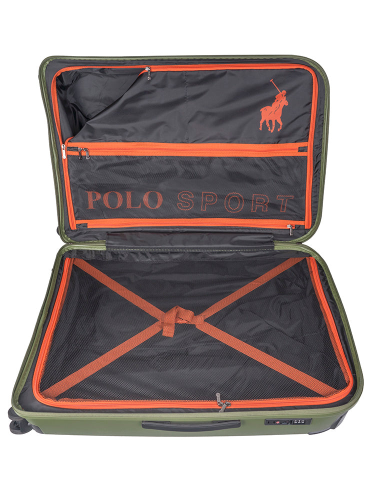 Polo Sport Large 4 Wheel Trolley Case Green